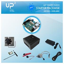 UP Squared N4200 4GB / 32GB + Power supply, USB pin header, cooler, ABS chassis, HDMI cable, WiFi+BT M.2 module, SATA cable